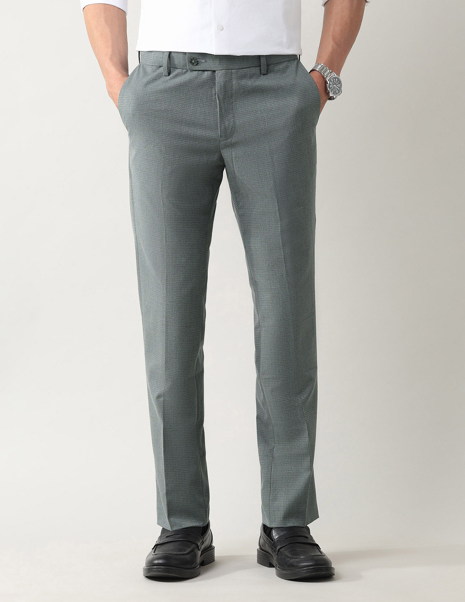 Arrow Mid Rise Regular Fit Trousers