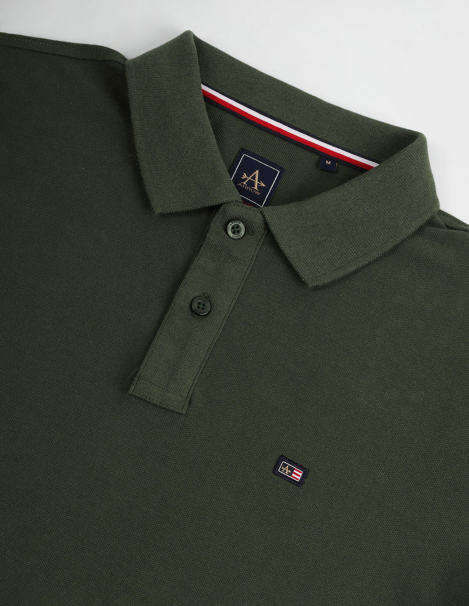 Arrow Sports Striped Tape Solid Polo Shirt