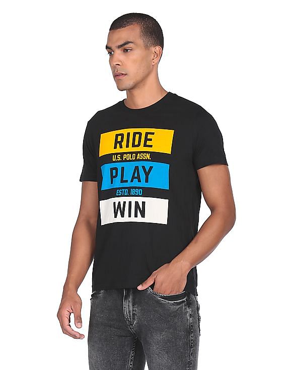 U.S. Polo Assn. Denim Co. Ribbed Neck Brand Print T-Shirt