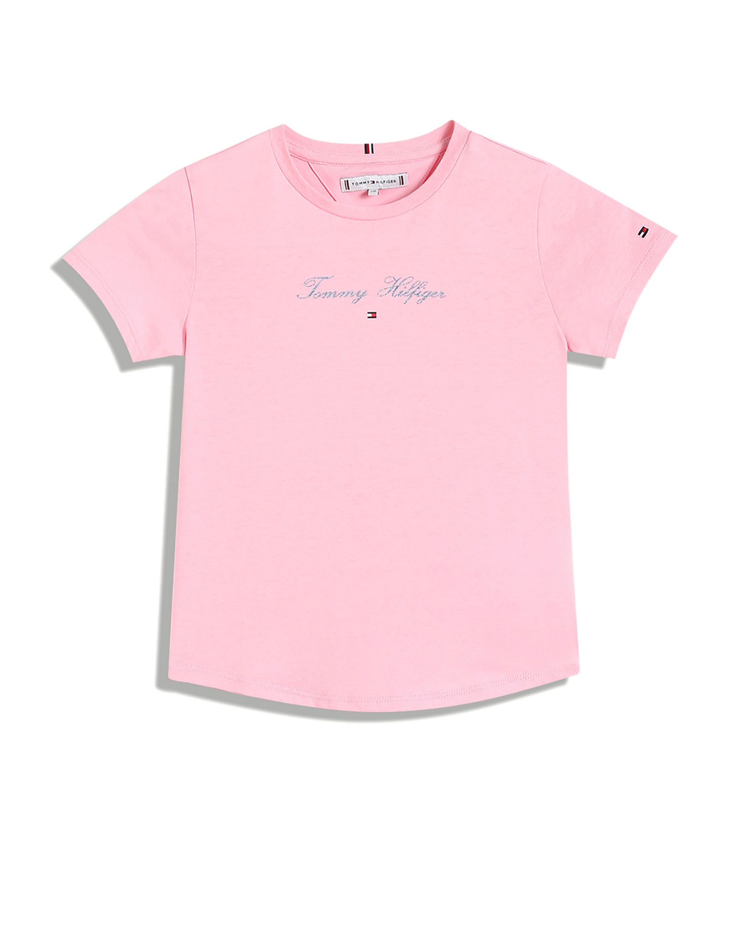 Tommy Hilfiger Kids Girls Logo Slim-Fit Cotton T-Shirt