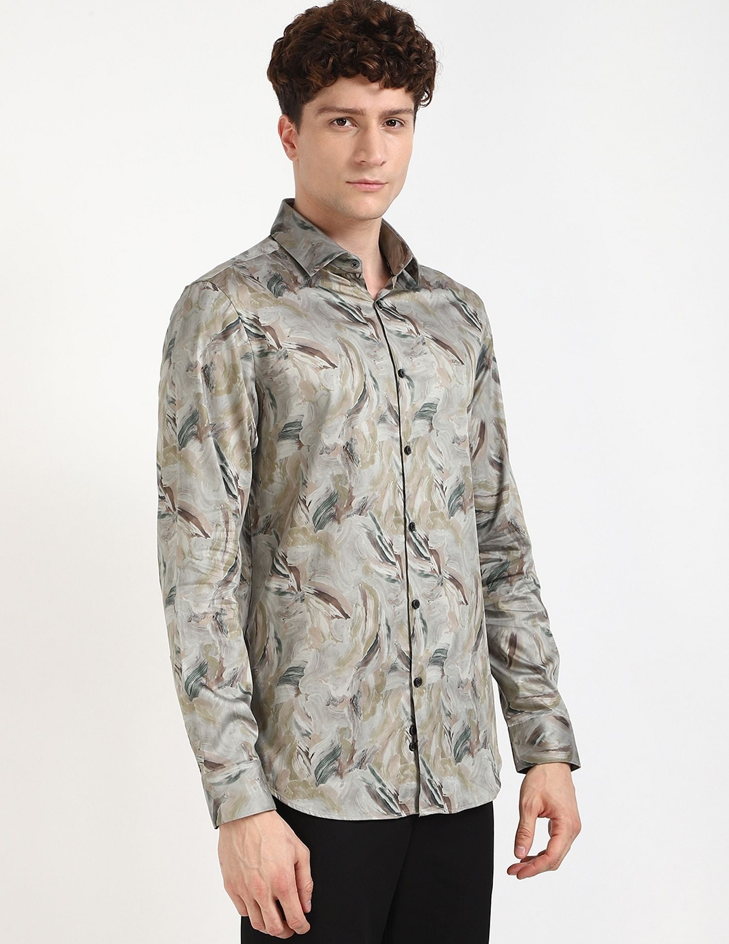 Calvin Klein Jeans Printed Slim-Fit Poplin Woven Shirt