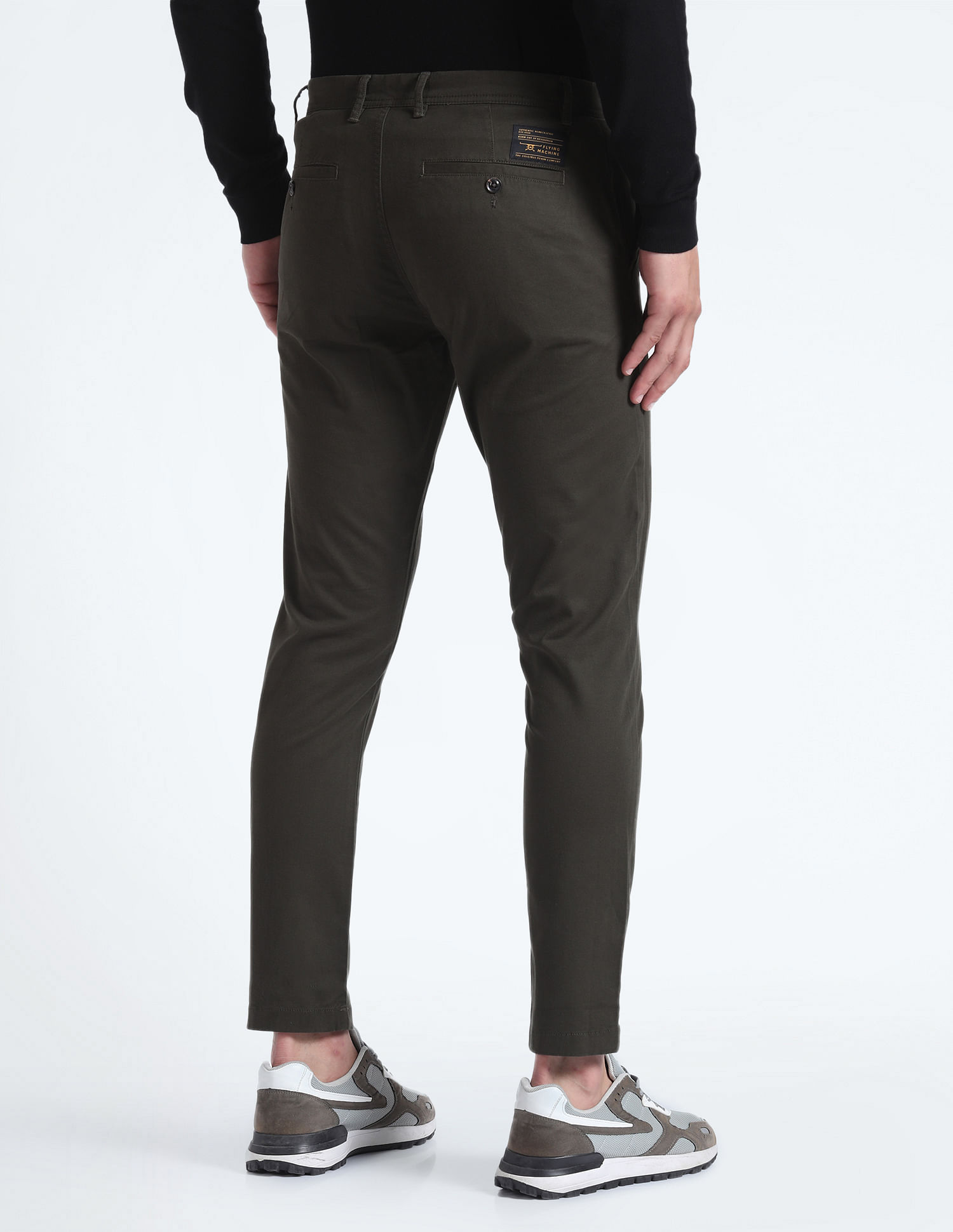 Flying Machine Slash Slim Tapered Fit Solid Trousers