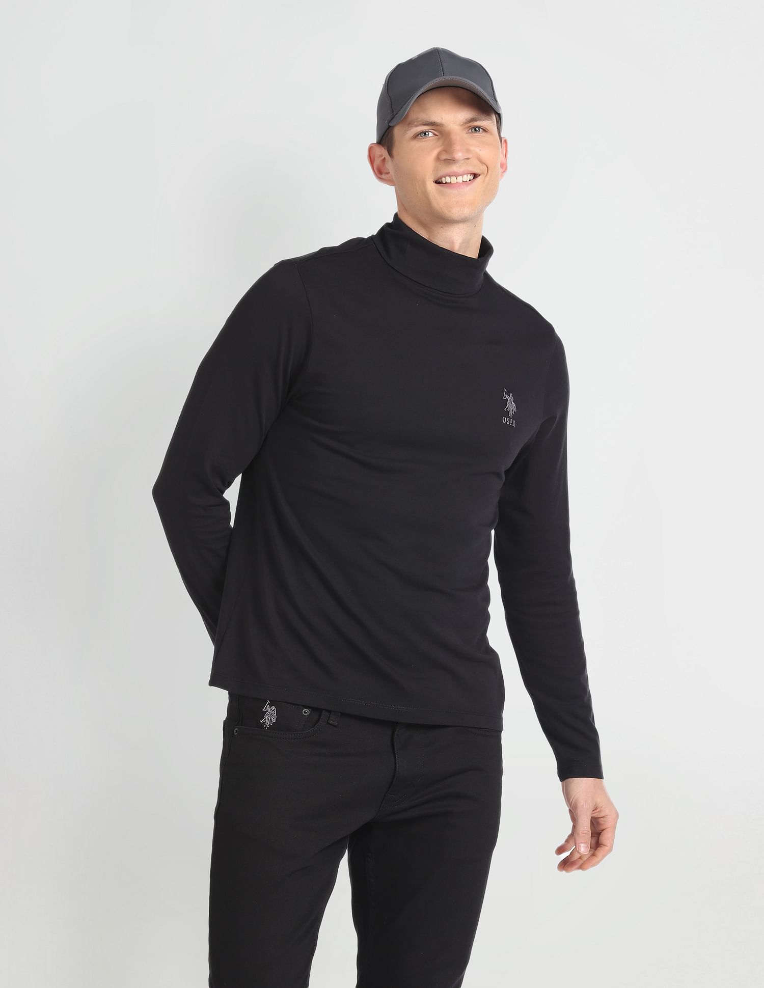 U.S. Polo Assn. Denim Co. Turtle Neck Long Sleeve T-Shirt