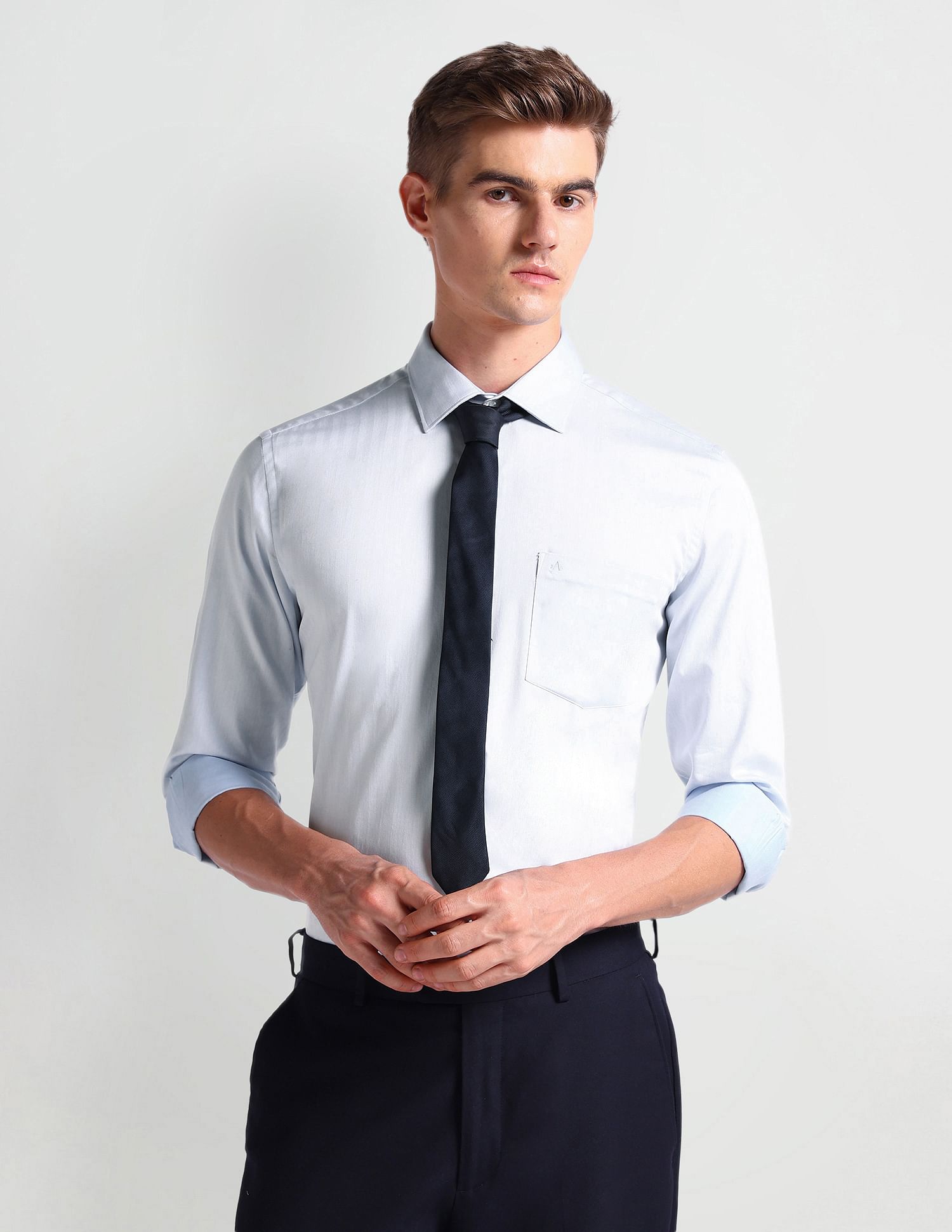 Arrow Vertical Stripe Cotton Shirt