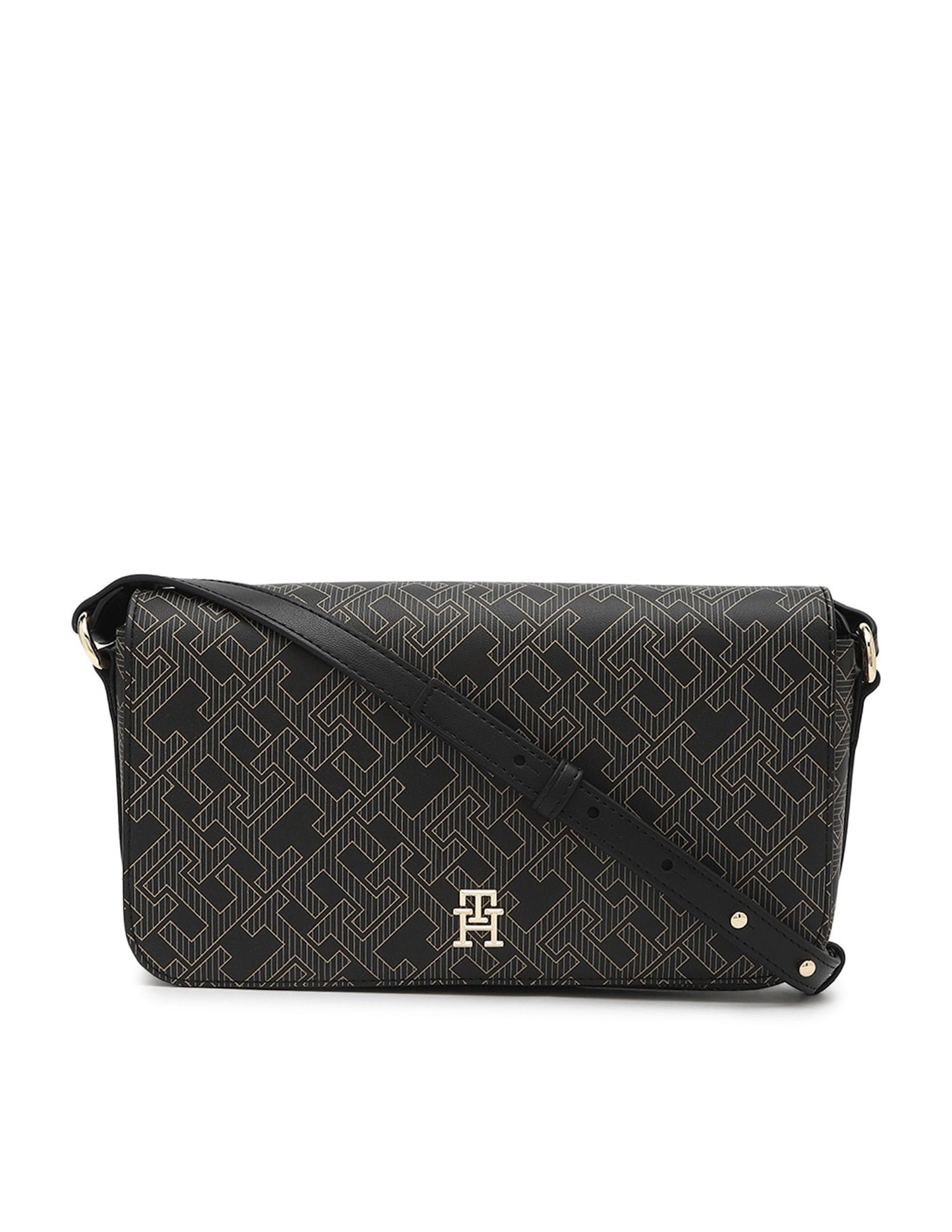 Buy Tommy Hilfiger Logo Black Pu Sling Bag