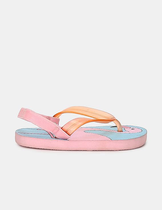 Girls flamingo flip flops hot sale