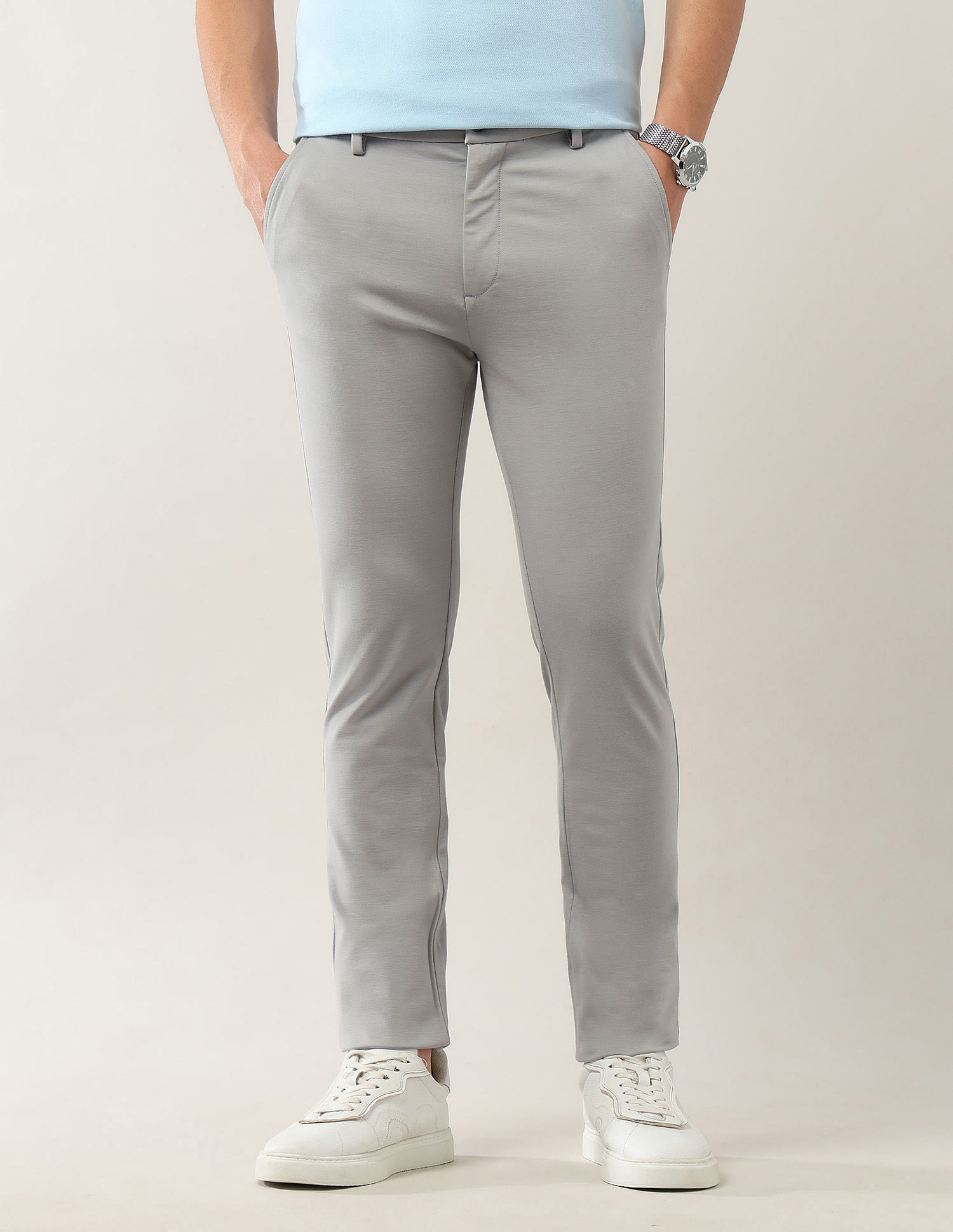 Arrow Sport Slim Fit Mid Rise Trousers