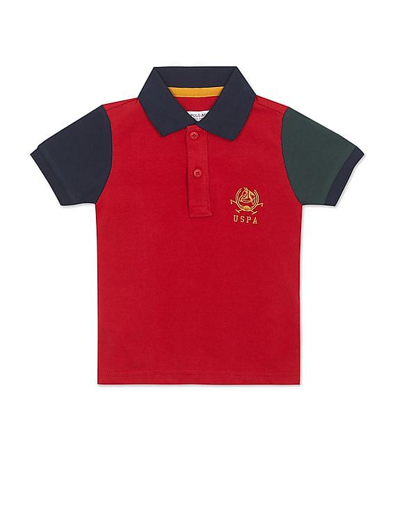 U.S. Polo Assn. Kids Cotton Colour Block Polo Shirt