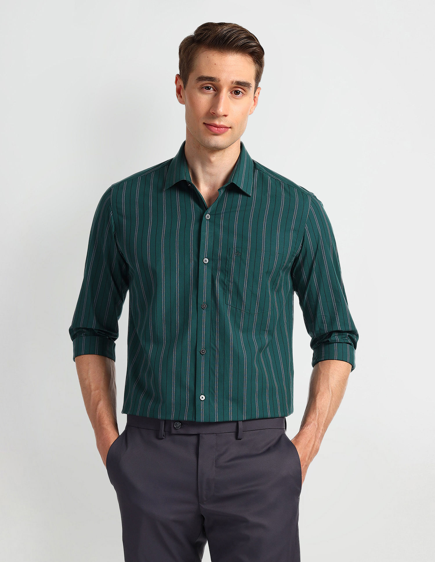 Arrow Manhattan Slim Fit Cotton Shirt