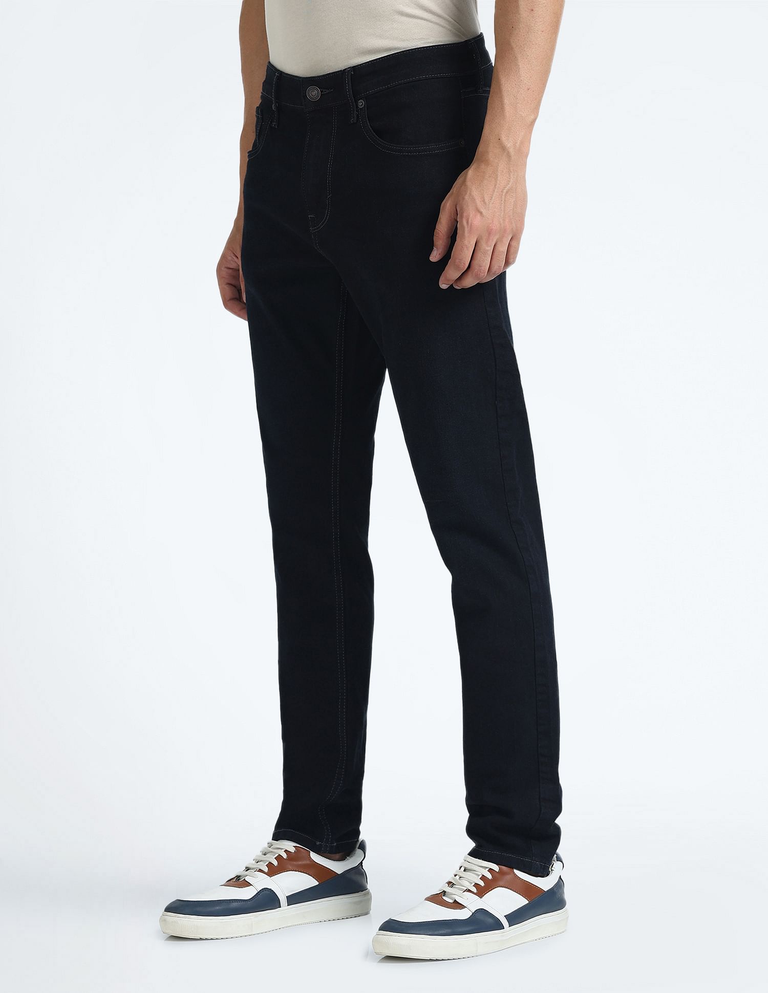 Flying Machine Slash Slim Tapered Fit Rinsed Jeans