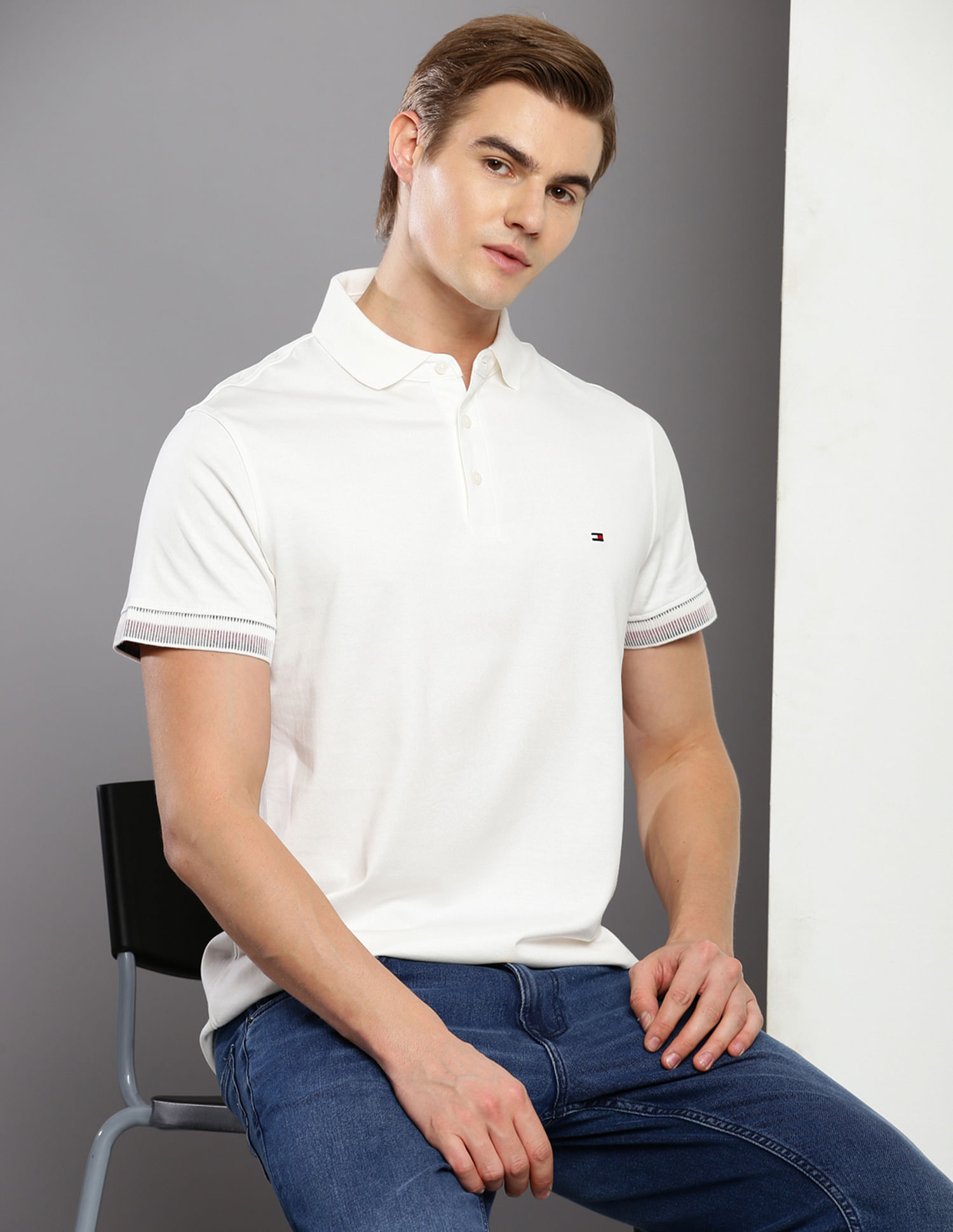 Tommy Hilfiger Transitional Cotton Solid Polo Shirt