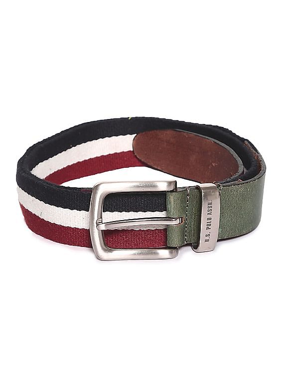 U.S. Polo Assn. Multi Colour Striped Canvas Belt