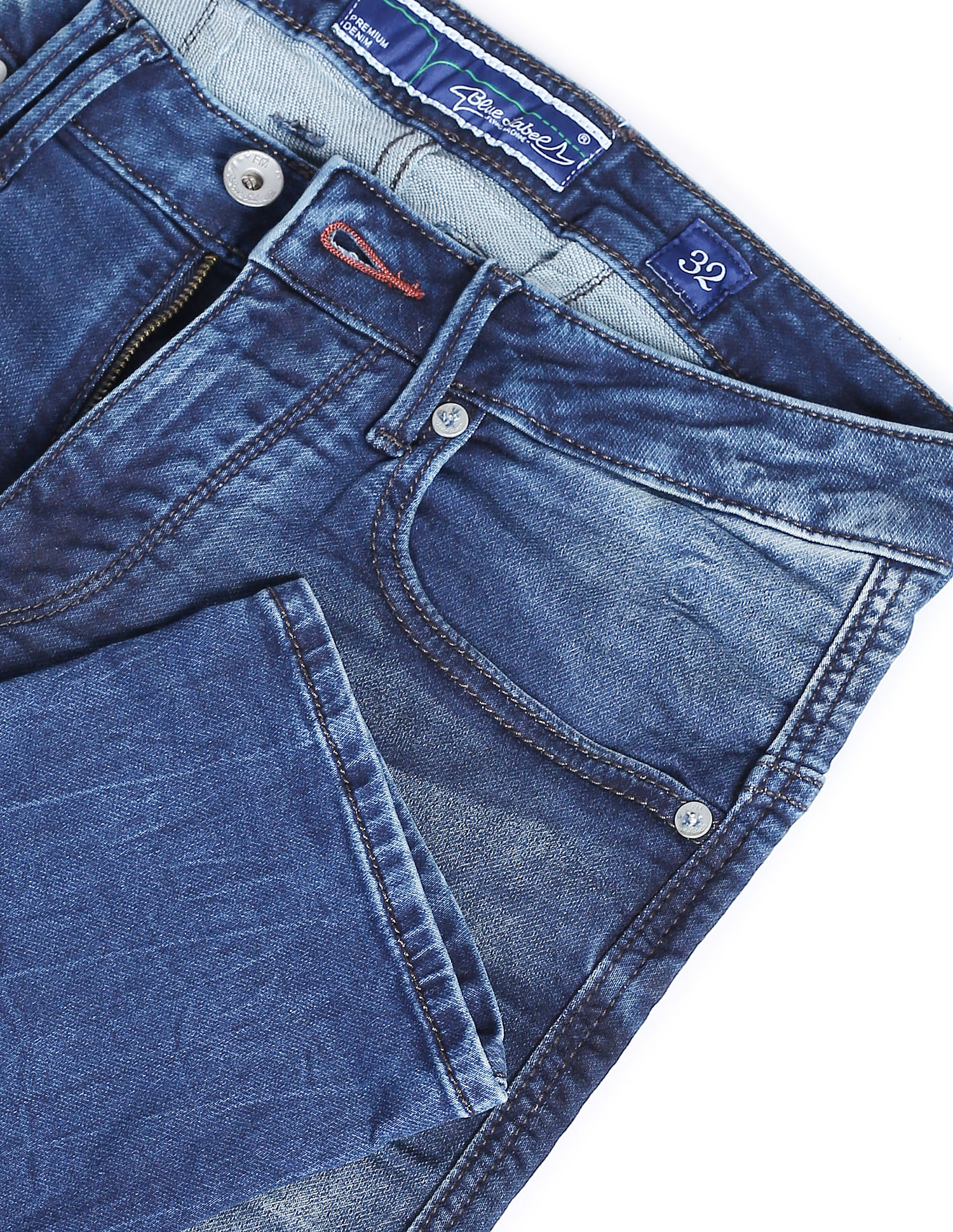 Flying Machine Mid Rise Clean Look Stone Wash Jeans