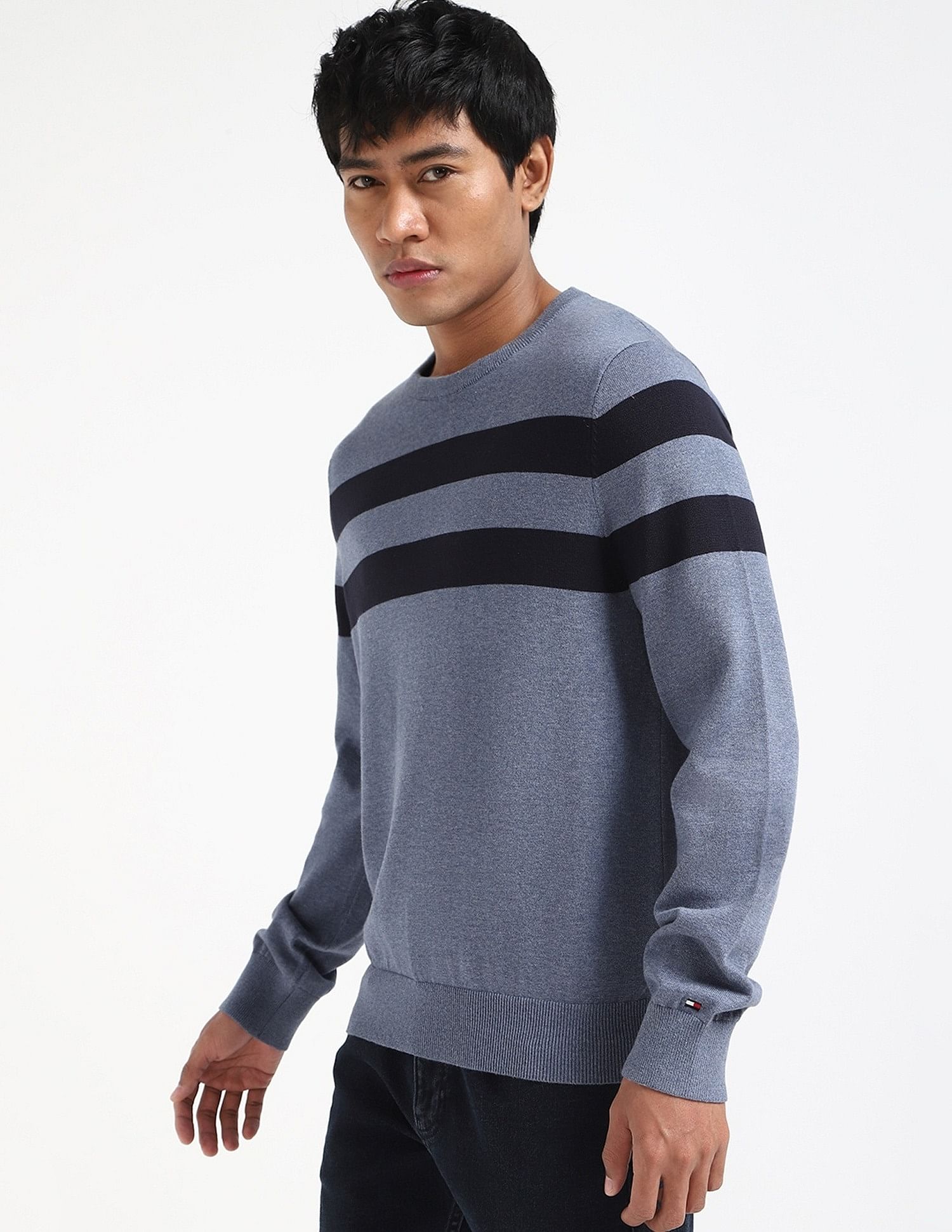 Tommy Hilfiger Striped Regular-Fit Cotton Sweater
