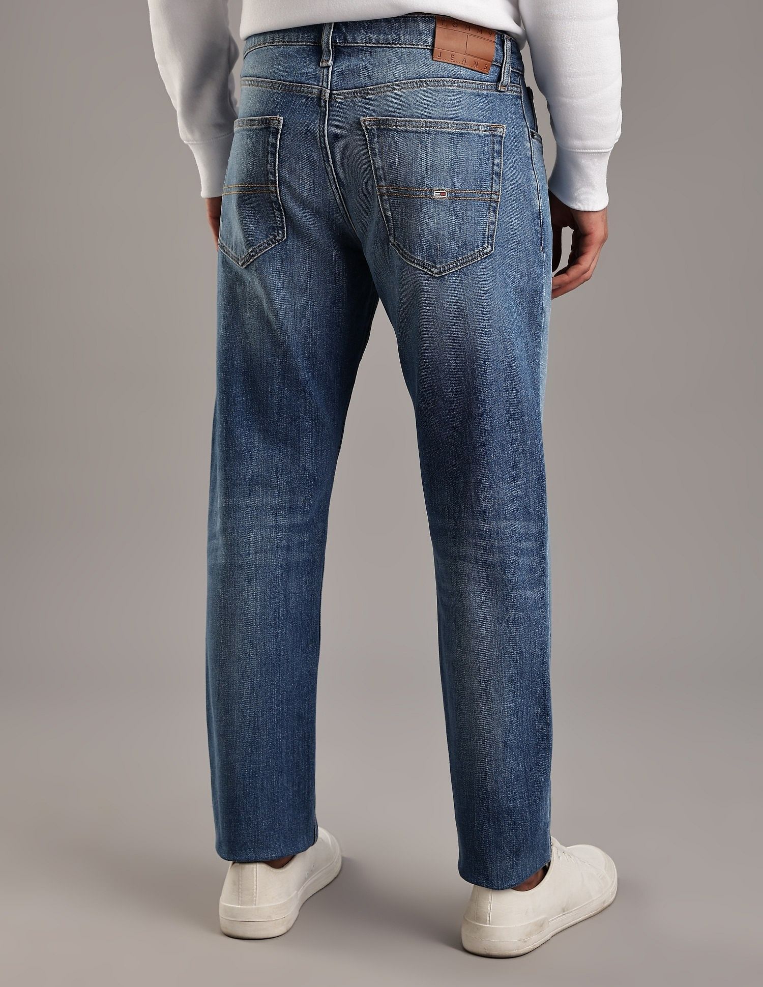 Tommy Hilfiger Mid-Wash Slim-Fit Mid Rise Jeans