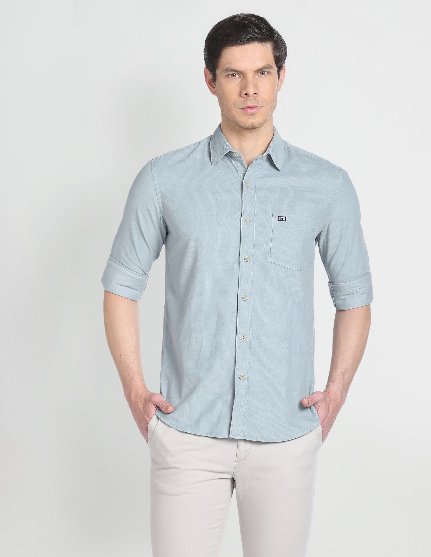 Arrow Sports Solid Corduroy Shirt