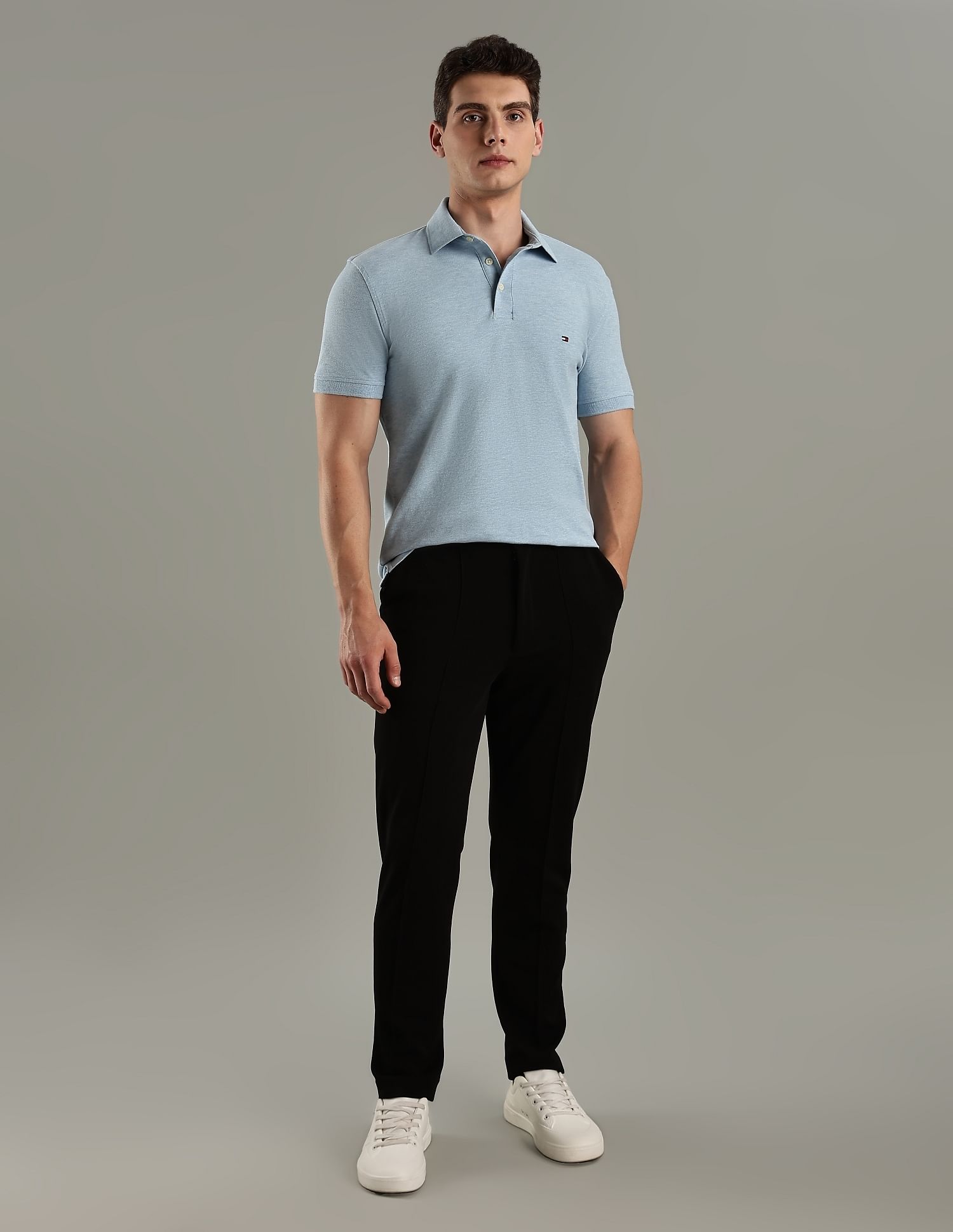 Tommy Hilfiger Solid Slim-Fit Cotton Polo T-Shirt