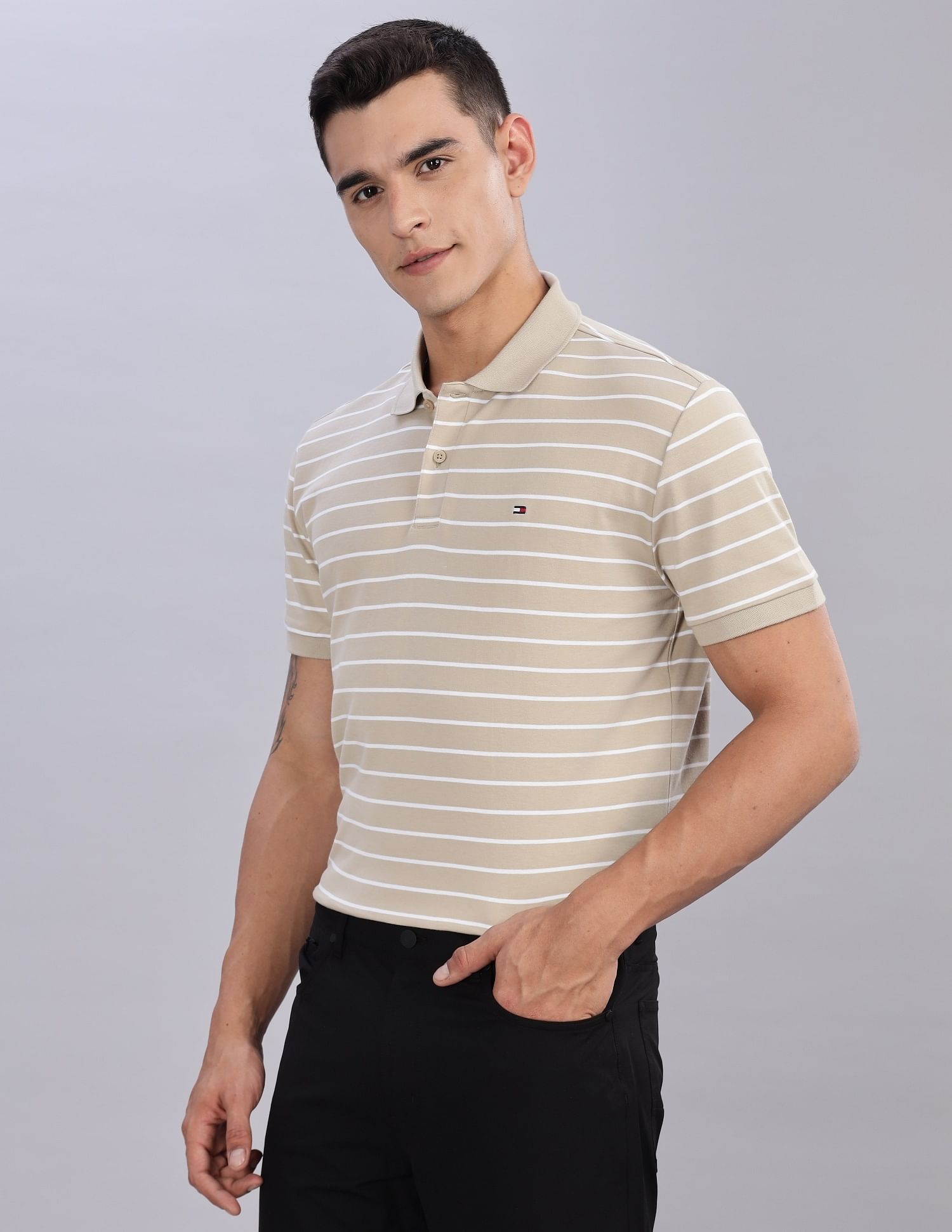 Tommy Hilfiger Striped Regular-Fit Cotton Polo Shirts