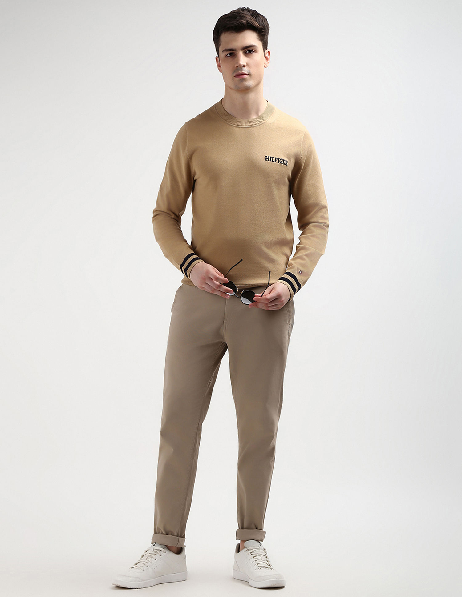 Tommy Hilfiger Embroidered Monotype Cotton Sweater