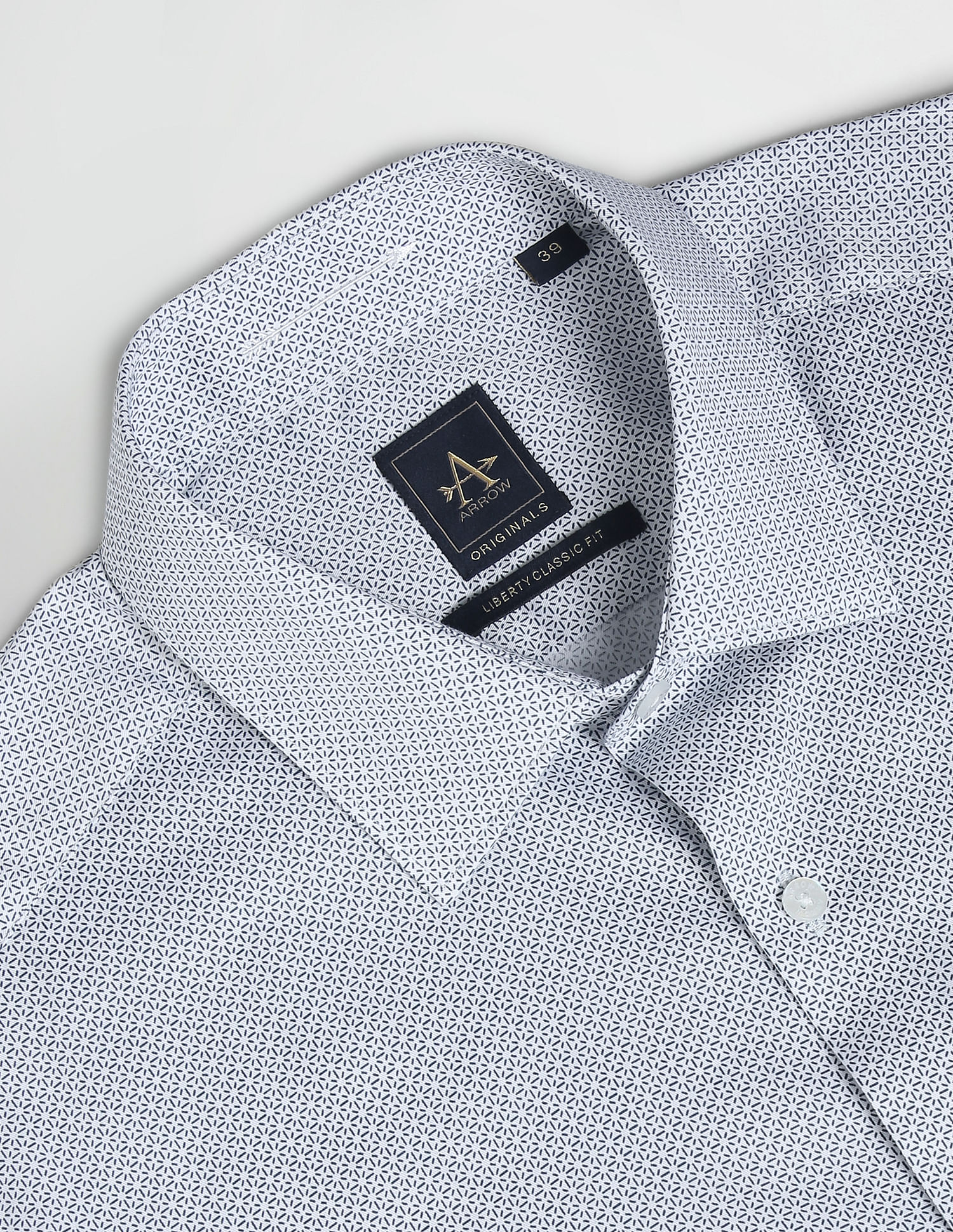 Arrow Geometric Print Twill Auto Press Shirt