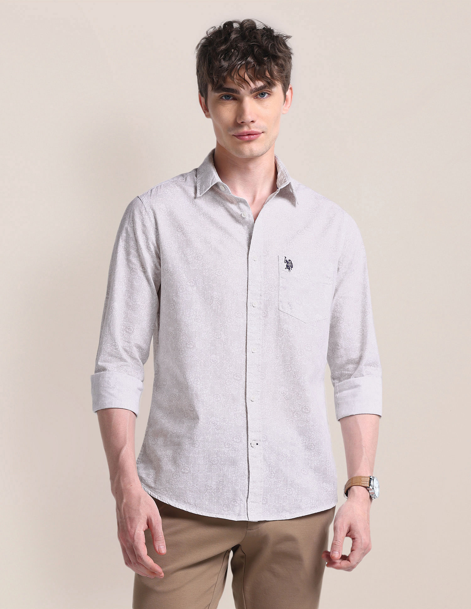 U.S. Polo Assn. Cutaway Collar Floral Shirt