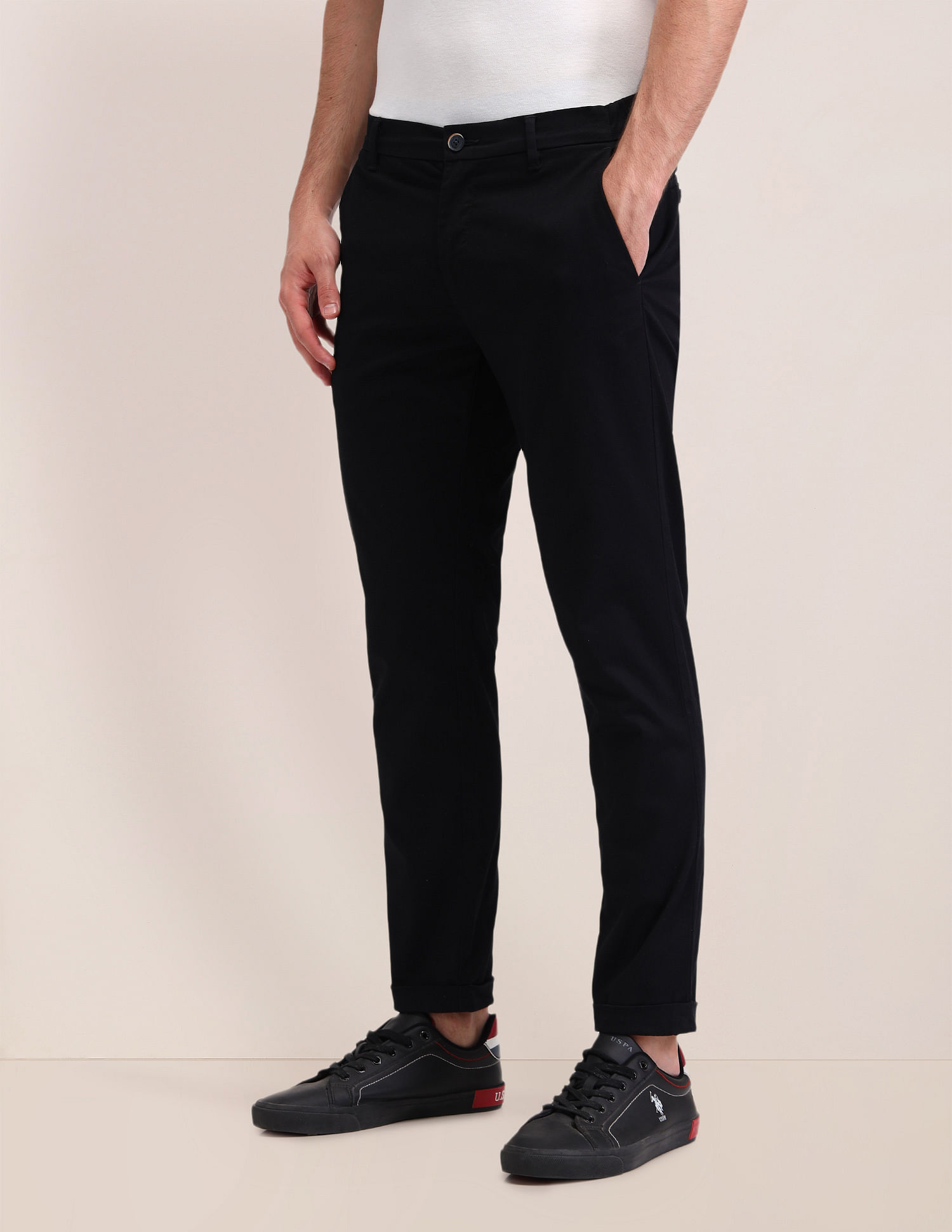 U.S. Polo Assn. Mid Rise Henry Tapered Fit Trousers