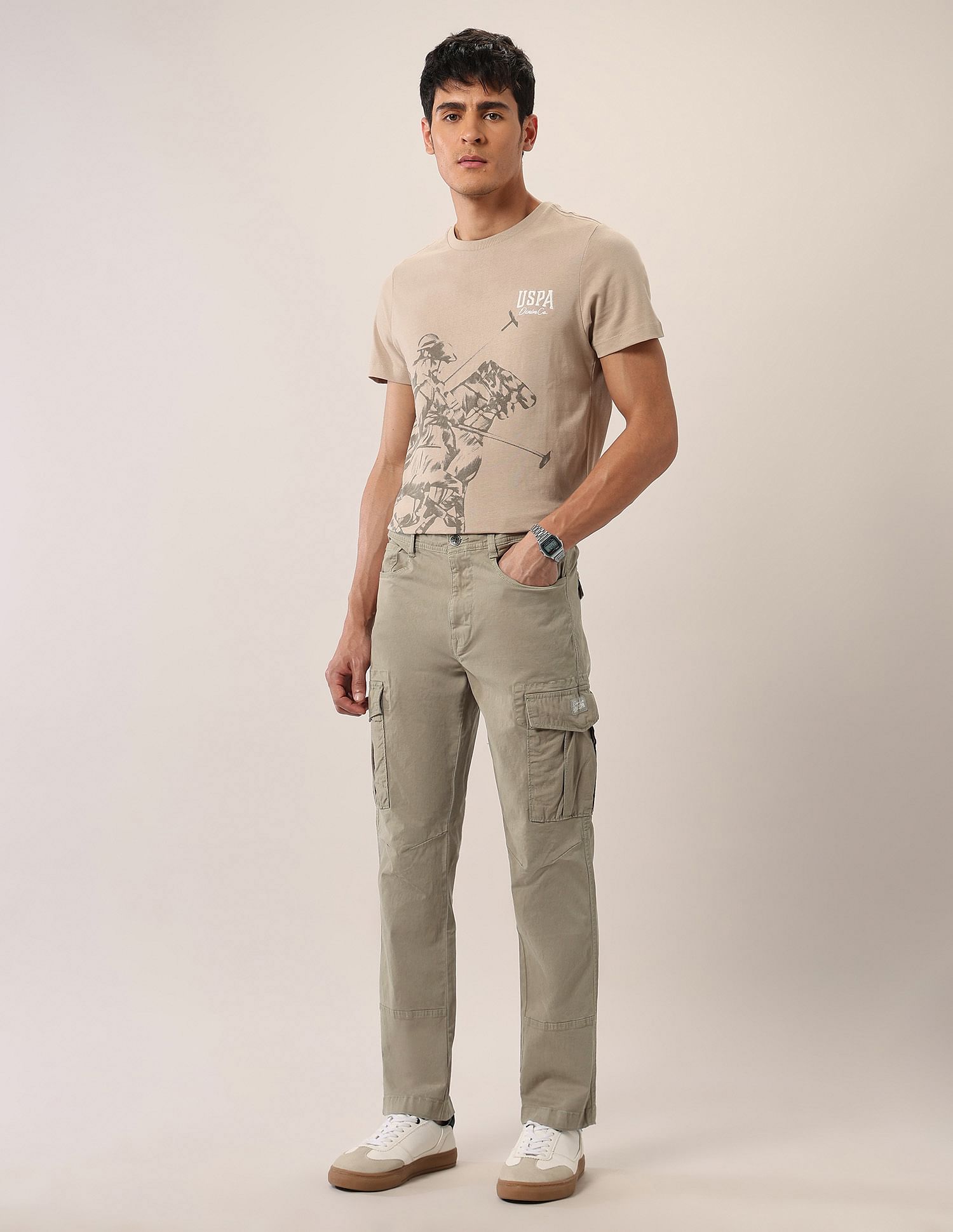 U.S. Polo Assn. Denim Co. Mid Rise Straight Fit Twill Cargos