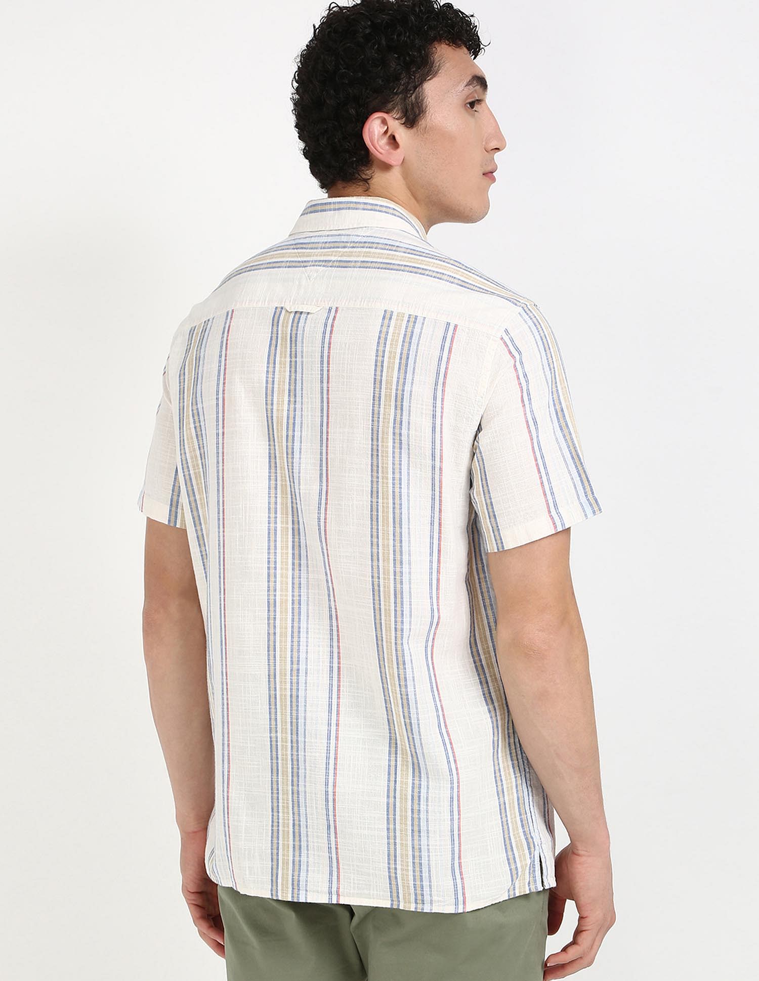 Tommy Hilfiger Kids Crisp White Vertical-Striped Shirt