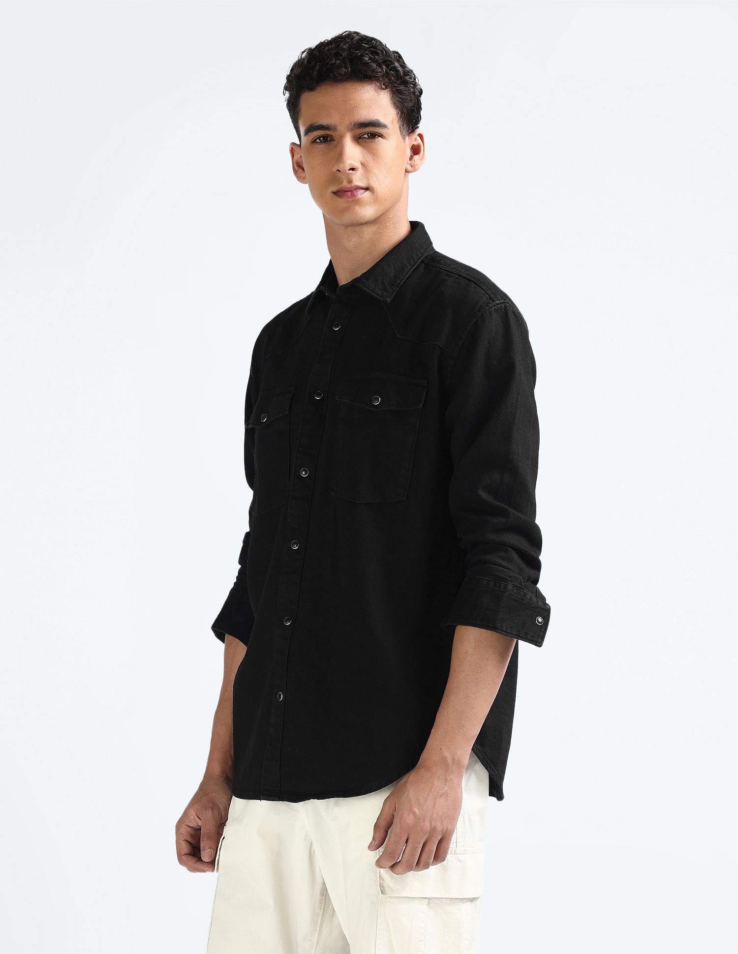 Flying Machine Brand Printed Denim Shirt