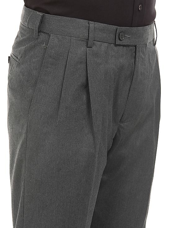 Arrow Regular Fit Pleated Front Trousers