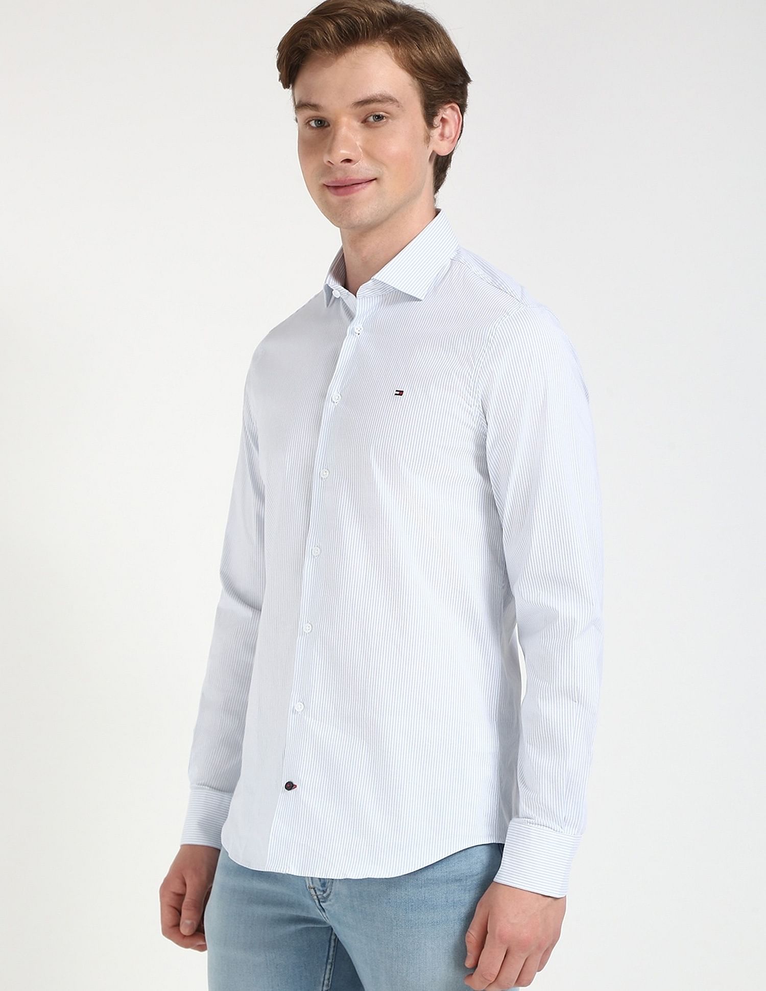 Tommy Hilfiger Striped Slim-Fit Poplin Woven Shirt