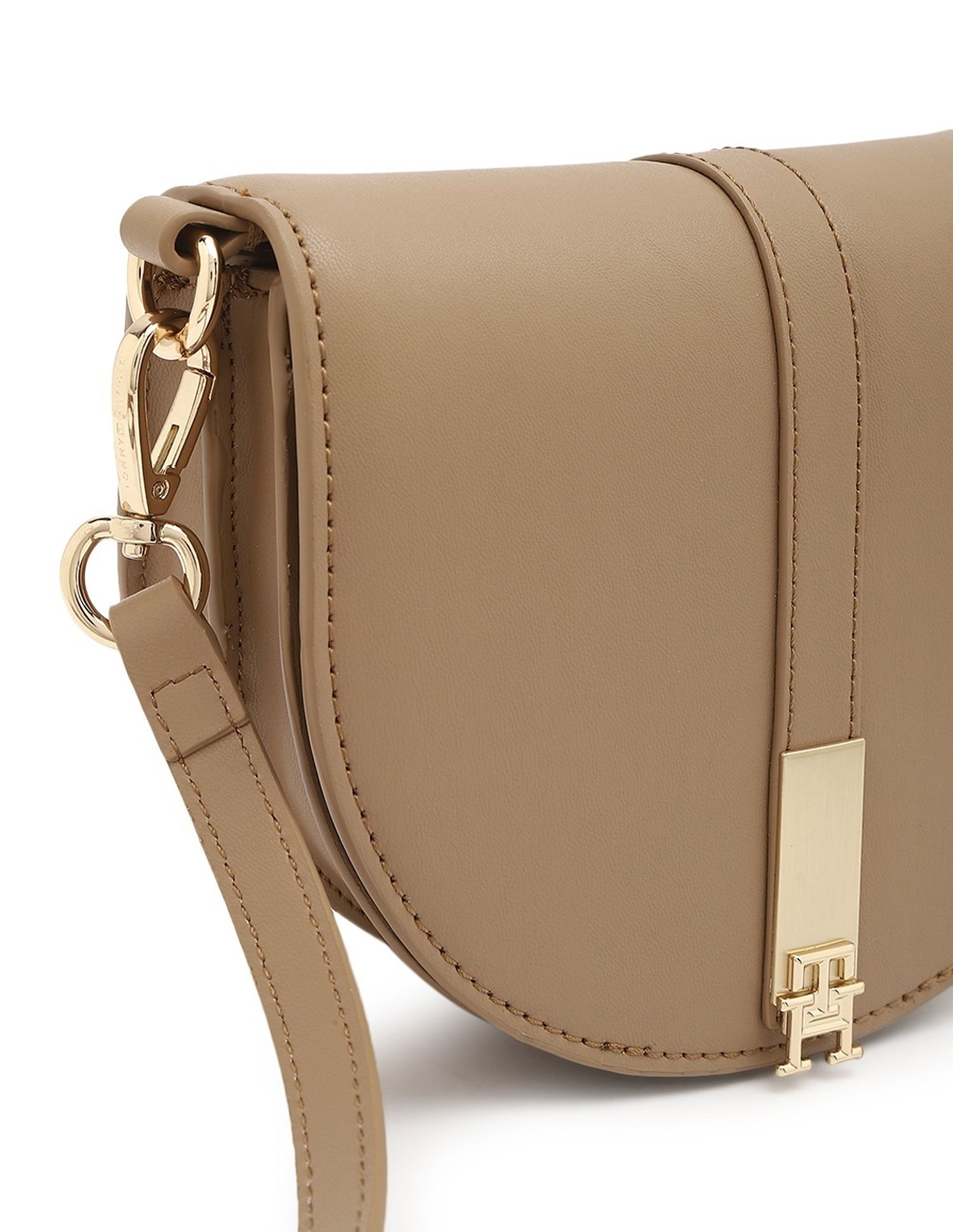 Tommy Hilfiger Solid Khaki Pu Sling Bag