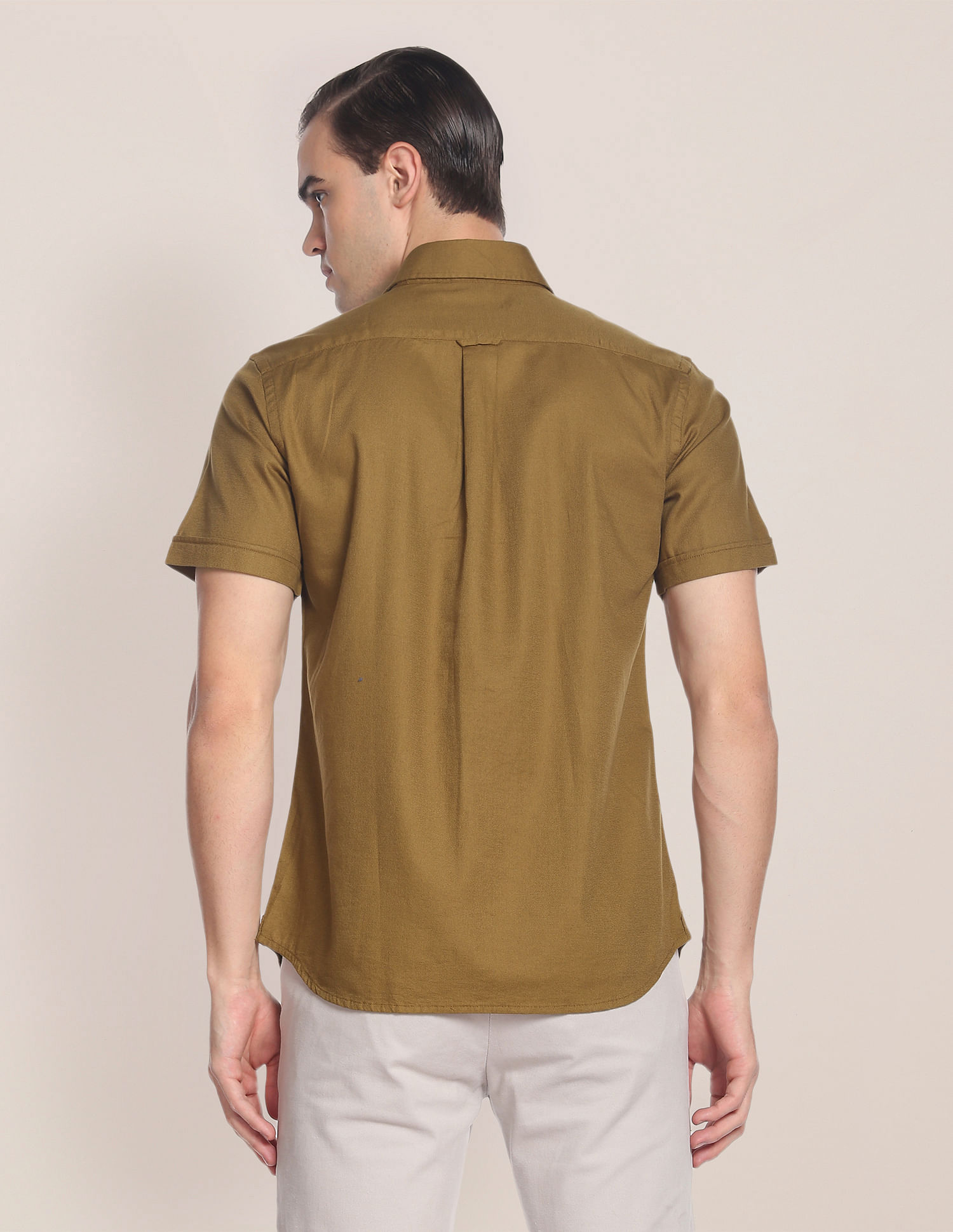 U.S. Polo Assn. Birdseye Dobby Textured Solid Shirt