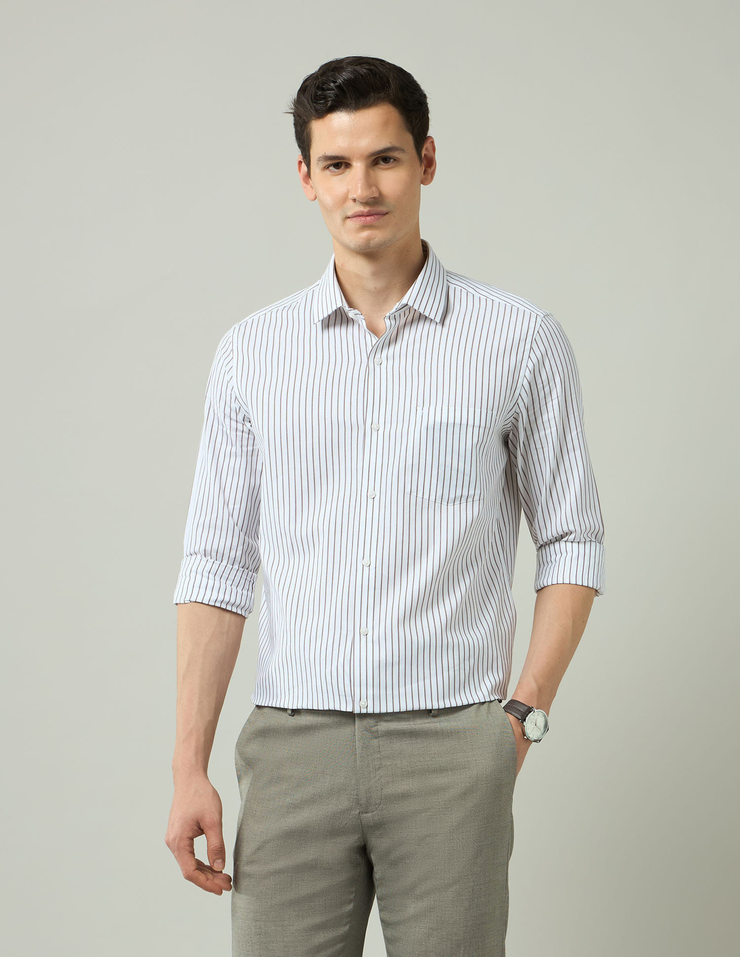 トップス QP Buy Arrow Vertical Striped Pure Cotton Shirt - NNNOW.com