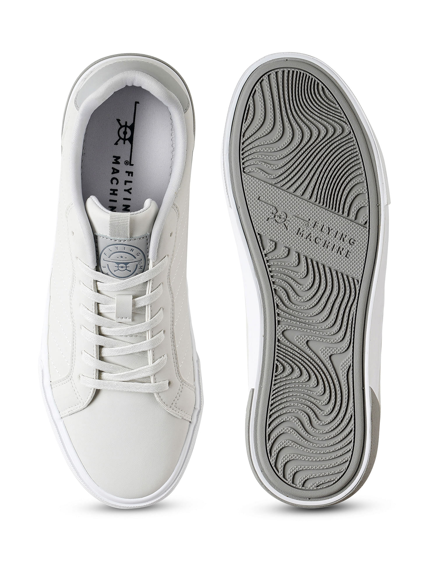 Flying Machine Men Round Toe Quilted Bruins Sneakers