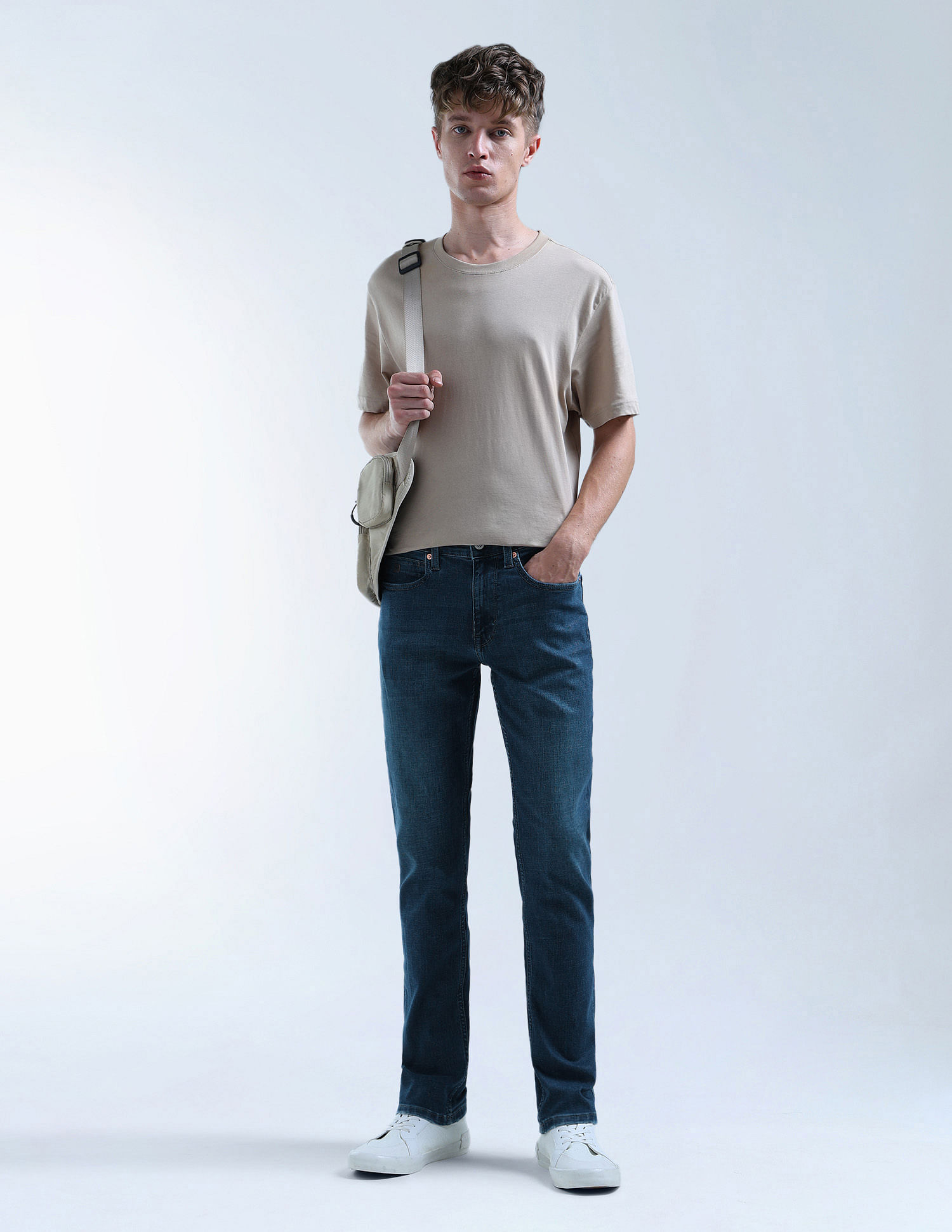 Flying Machine Freddie Slim Straight Fit Stone Washed Jeans