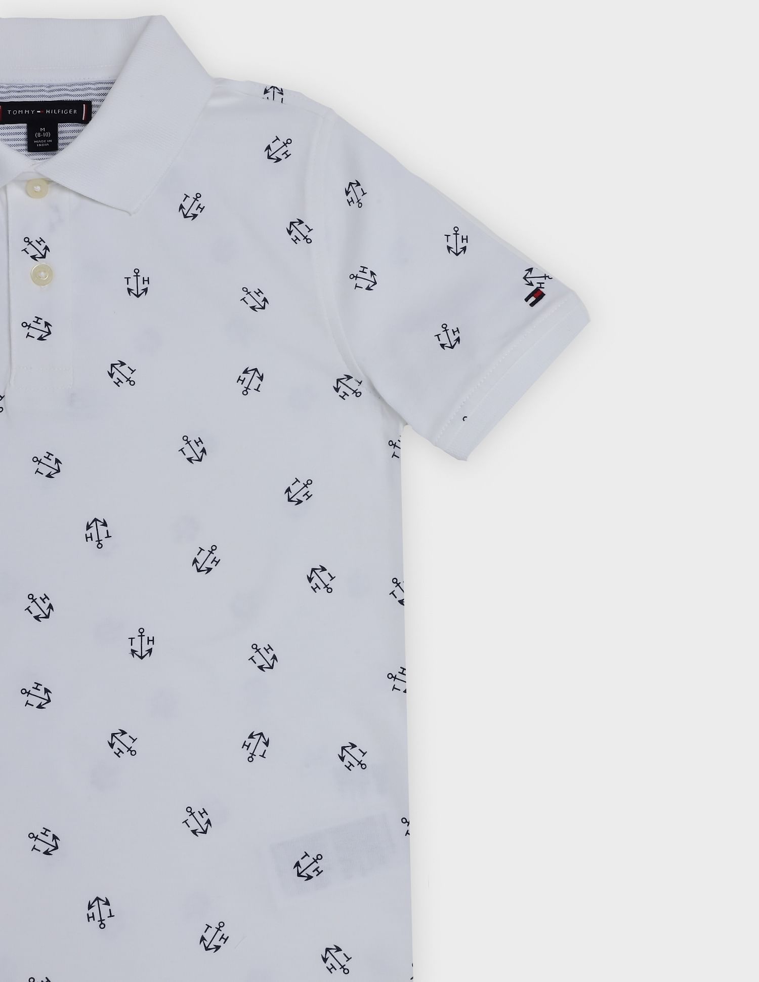 Tommy Hilfiger Kids Boys Printed Regular Fit Cotton Polo T-Shirt