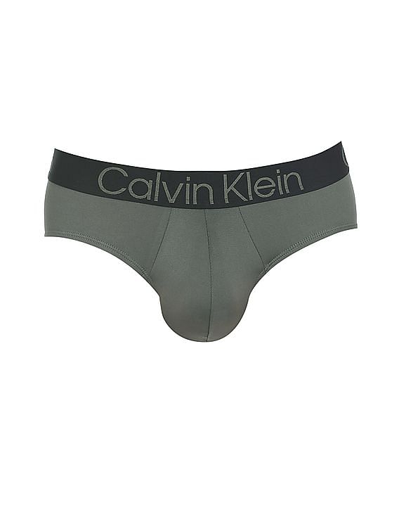 Buy Calvin Klein Underwear Men Olive Solid Mid Rise Hipster Brief 