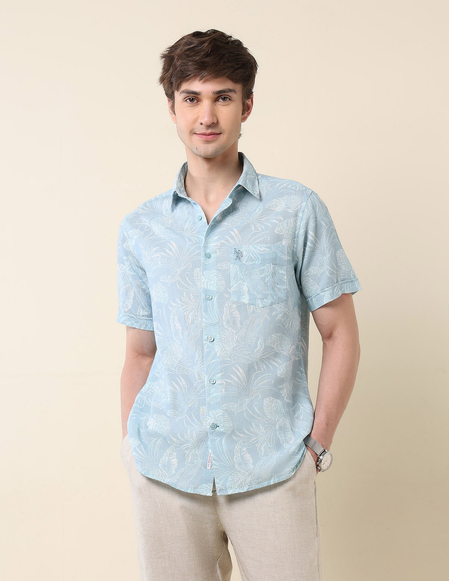 U.S. Polo Assn. Tropical Printed Tailored Fit Shirt
