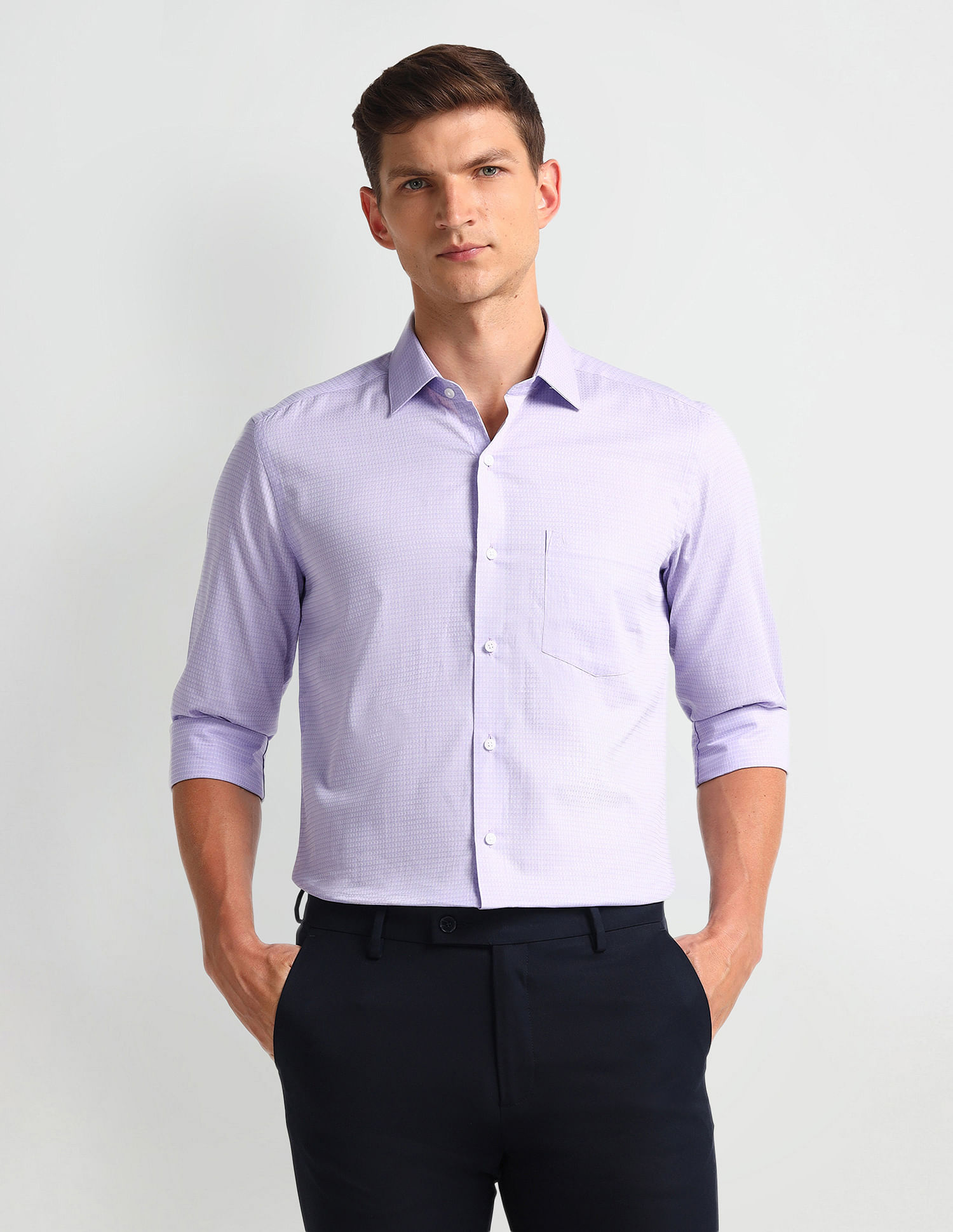 Arrow Manhattan Slim Fit Textured Shirt
