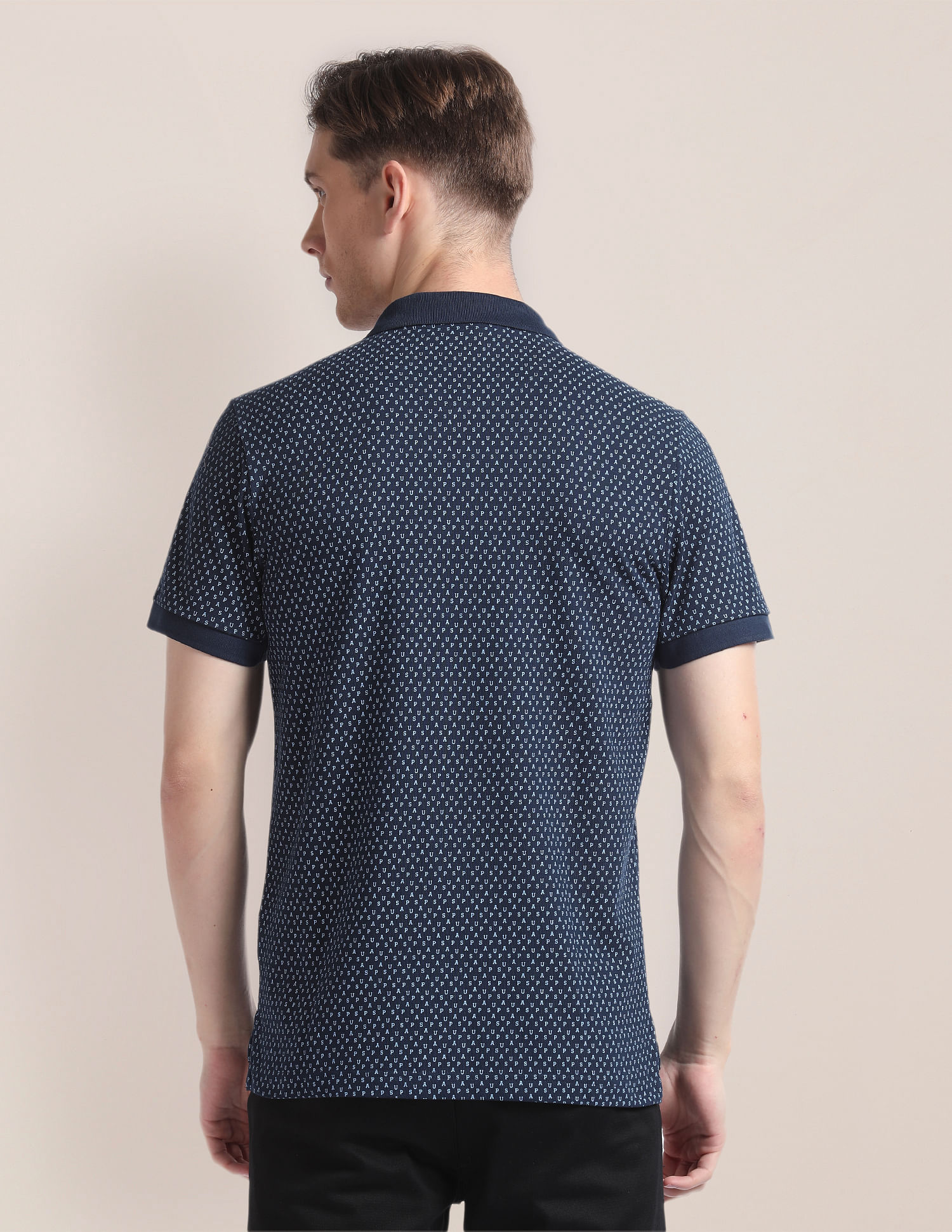U.S. Polo Assn. Typography Print Slim Fit Polo Shirt