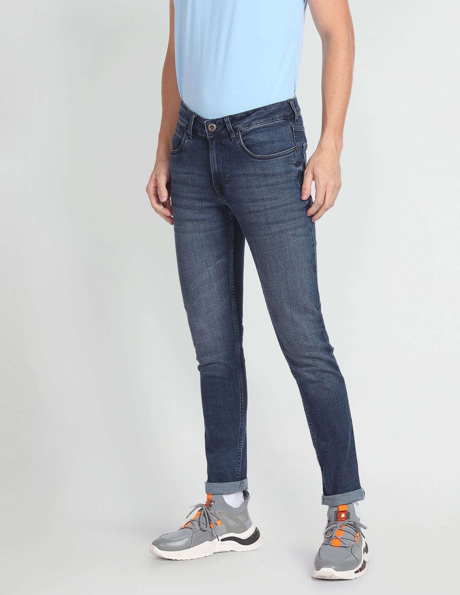 Flying Machine Stone Wash Jackson Skinny Fit Jeans