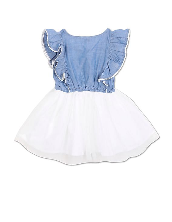 U.S. Polo Assn. Kids Colour Block Fit And Flare Dress