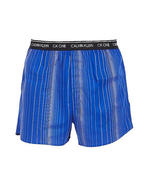 LAZY ONE MENS MEDIUM 32-34 BLUE STRIPED STUD PUFFIN BOXER BRIEFS NEW #21759