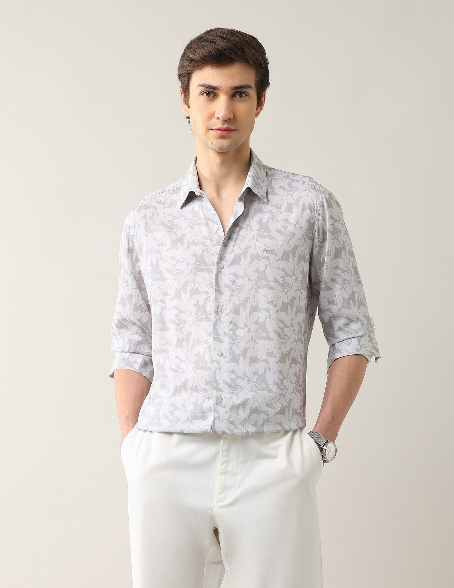 Arrow Newyork Tropical Printed Slim Fit Shirt