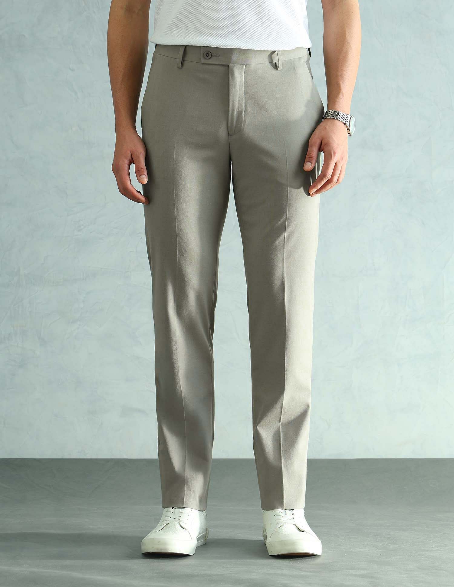 Arrow Solid Slim Fit Formal Trousers