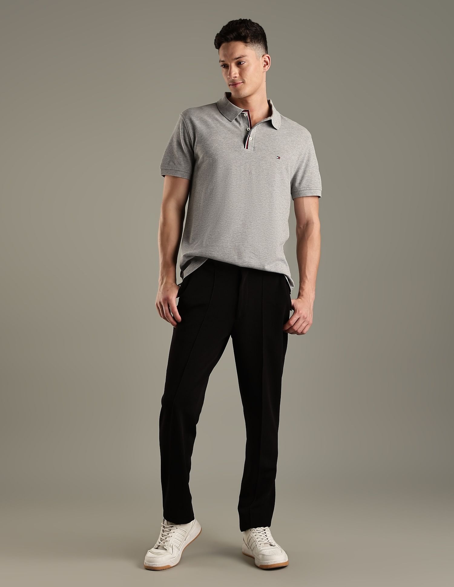 Tommy Hilfiger Solid Regular-Fit Cotton Polo Shirt