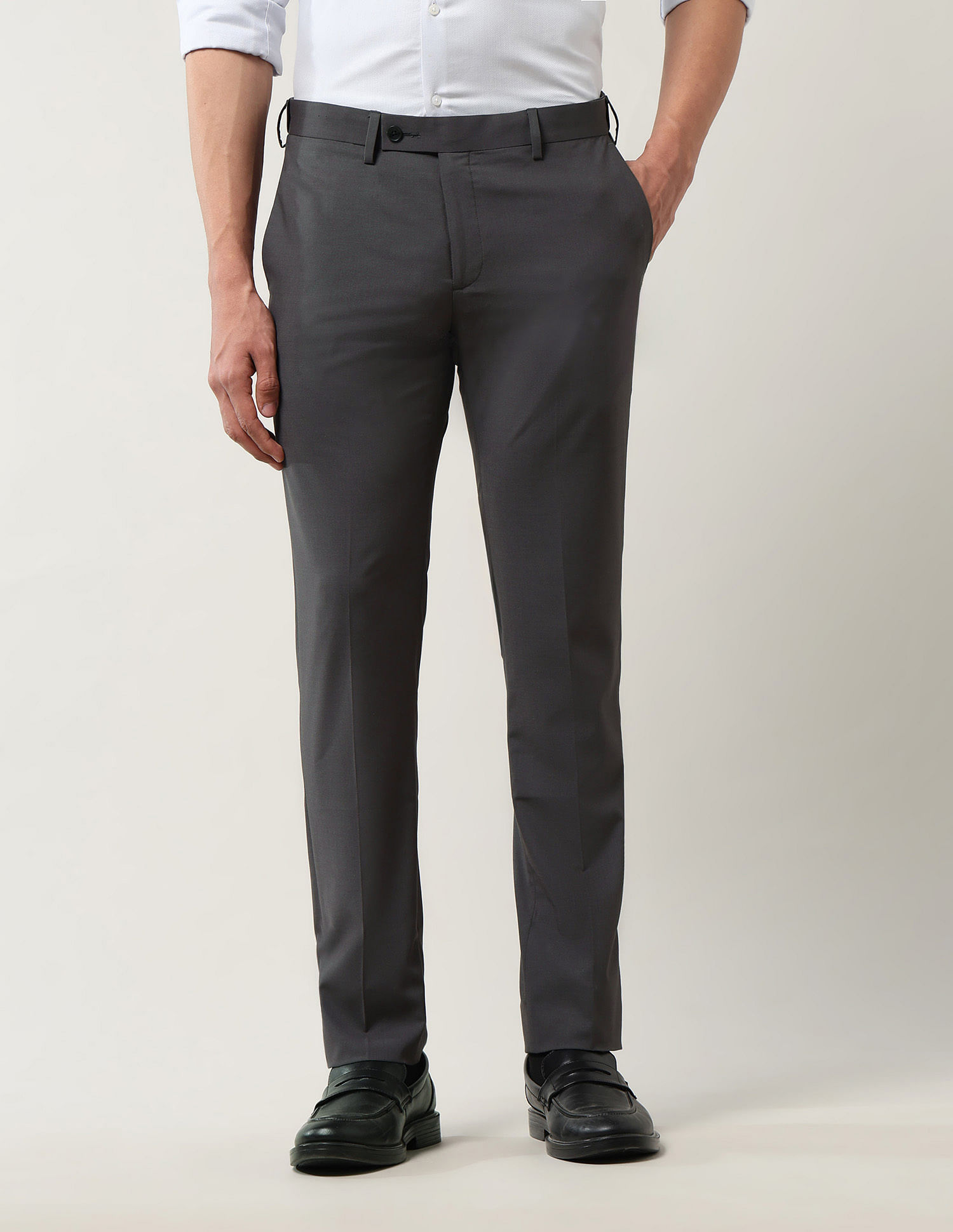 Arrow Solid Regular Fit Trouser