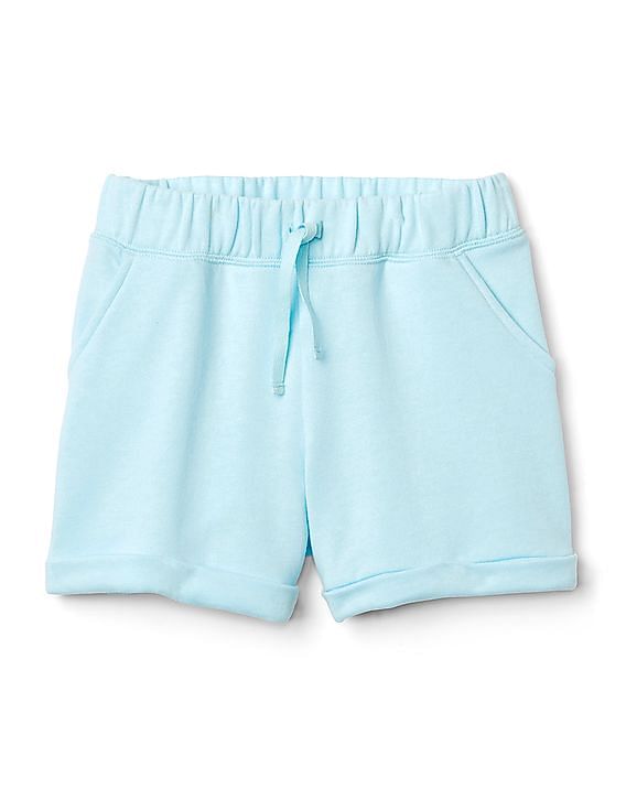 GAP Girls Blue Roll Shorts In French Terry
