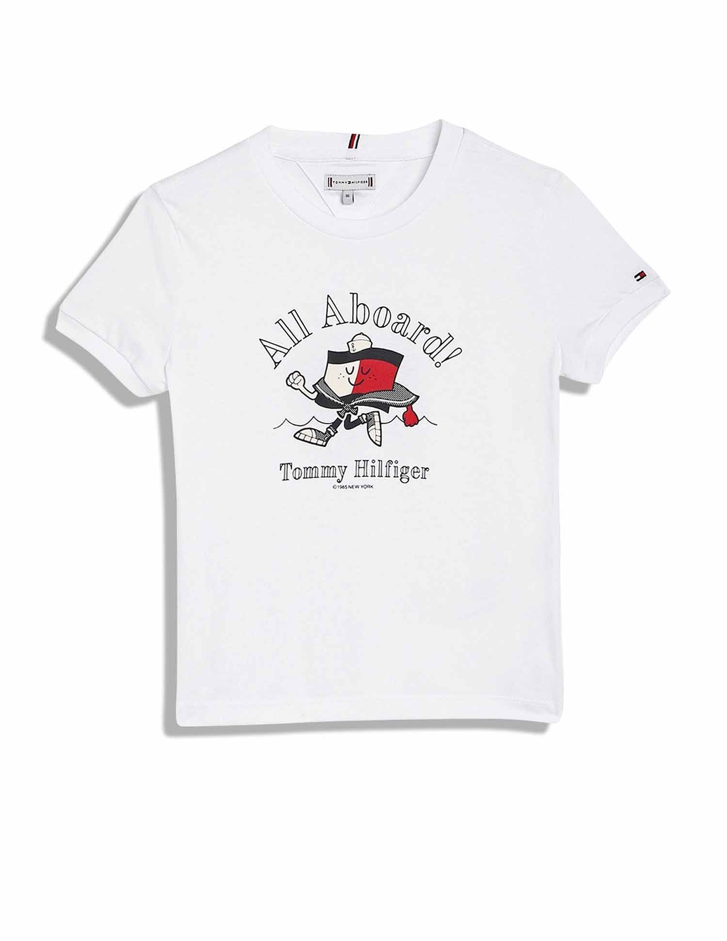 Tommy Hilfiger Kids Girls Graphic Regular-Fit Cotton T-Shirt